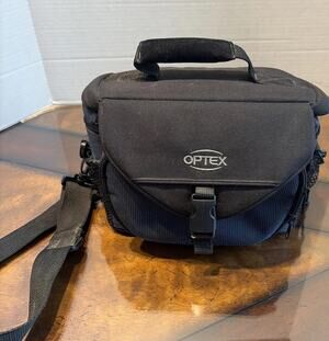 Optex Camera Bag - blue padded Canvas shoulder strap Carrier Tote Polaroid